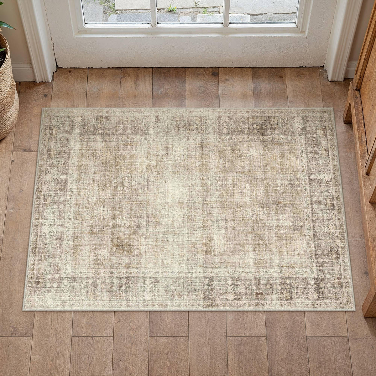 Beige 2x4 Neutral Area Rugs for Entryway Door Mat (Vintage Beigeⅱ / 2' x 4' (Rectangular))