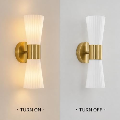 Gold Glass Wall Sconce Light (Gold Milk Glass)