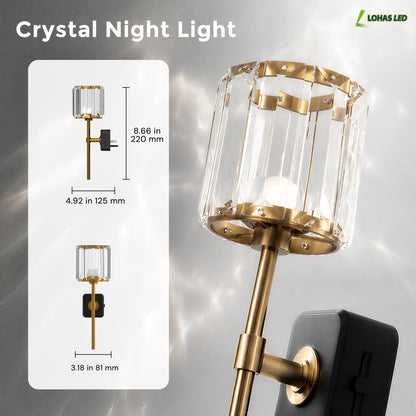 Night Lights Plug into Wall (Crystal Cylinder-3000K / 1 Pack)