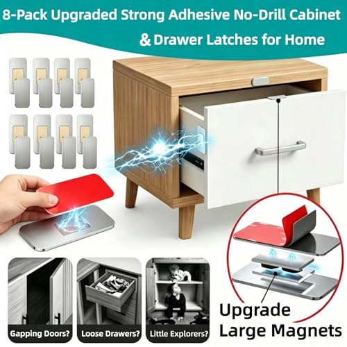 8 Pack Ultra Thin Magnetic Cabinet Catch