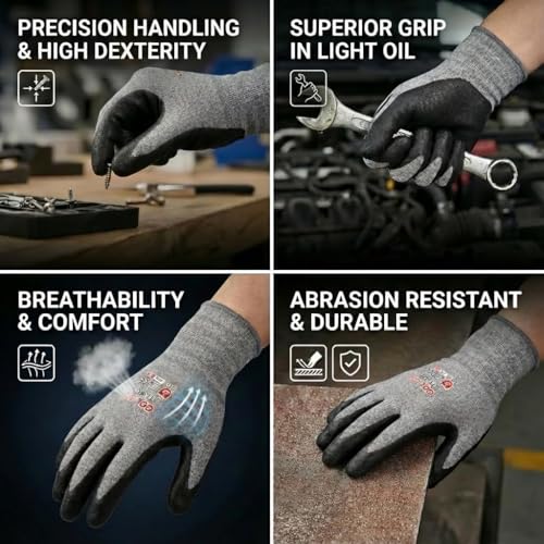 Work Gloves Nitrile Foam Coated 12 Pairs