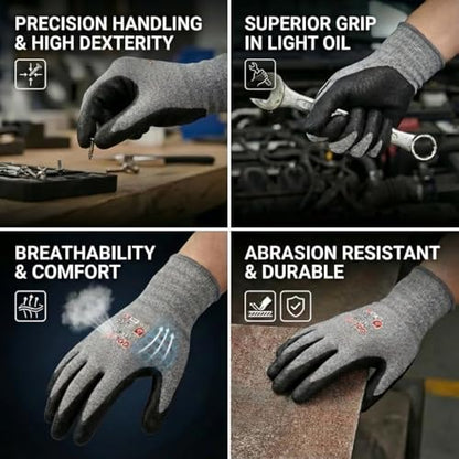 Work Gloves Nitrile Foam Coated 12 Pairs