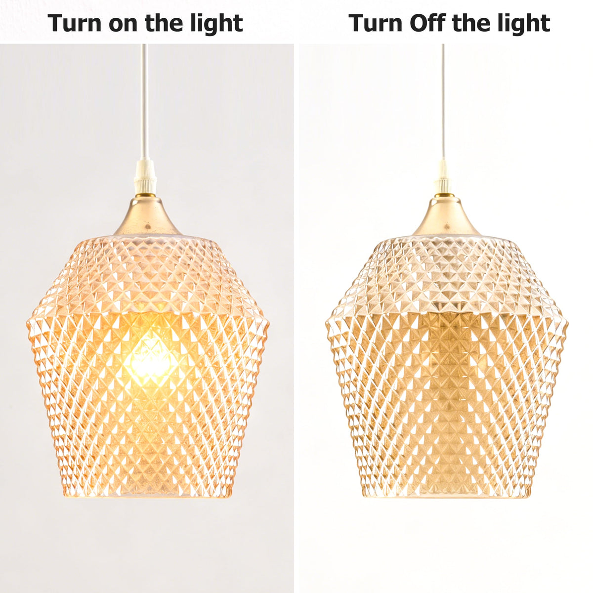 2Pcs Small Glass Lamp Shades (Amber)