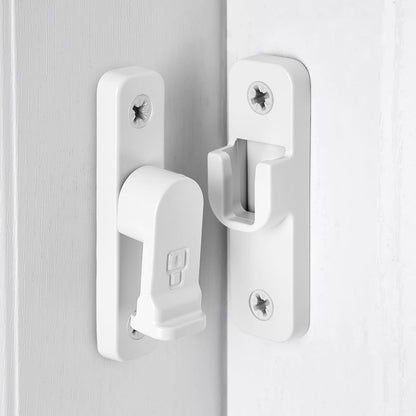 2 Pcs White 90 Degree Right Angle Barn Door Latches (White)