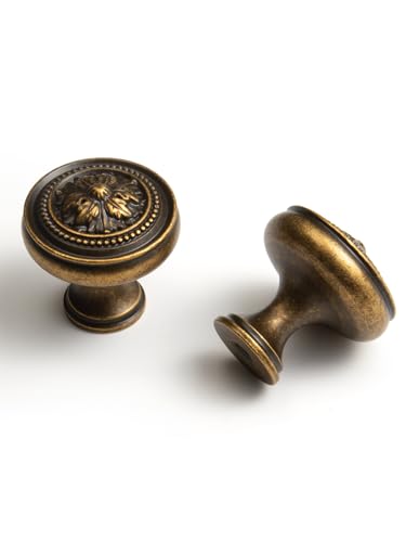 Antique Brass Cabinet Knobs 5 Pack