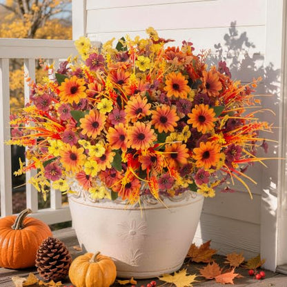 Artificial Fake Plants Flowers for Outdoor Outside Spring Summer Decoration
