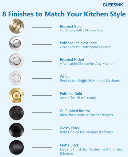 Garbage Disposal Air Switch Kit (Single Outlet SHORT/2.83" / Matte Black)