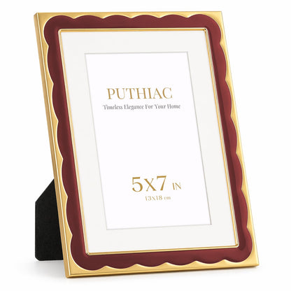 5x7 Scalloped Enamel Picture Frame (Oxblood Burgundy / 5x7)