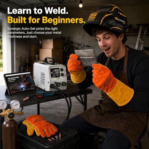 SSimder MIG Welder 110V 220V Dual Voltage MIG Welding Machine Multiprocess Welder for Home DIY