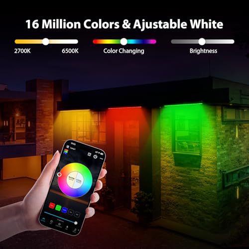 168W Smart LED Wall Washer Light Bar (RGBW Black Housing - Single Cable)