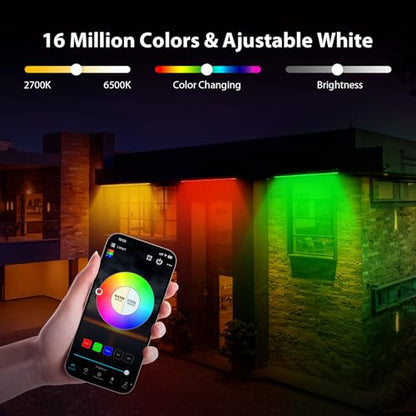 168W Smart LED Wall Washer Light Bar (RGBW Black Housing - Single Cable)