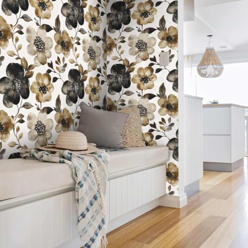 Modern Floral Peel and Stick Wallpaper