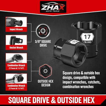 3 8" Low Profile Impact Socket Set