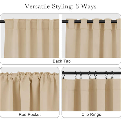 Short Curtains Half Window Curtains (Biscotti Beige / 29"W x 30"L (Pack of 2))