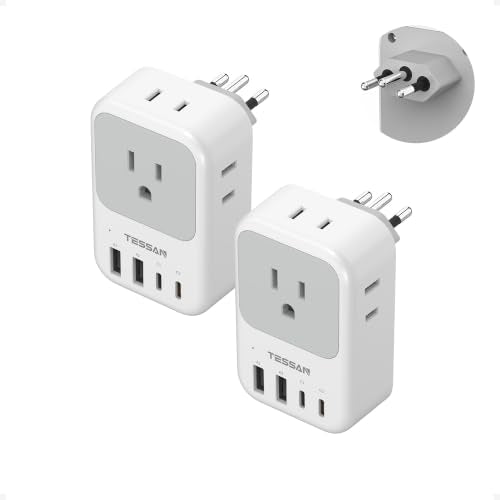 2 Pack 8 in 1 Travel Plug Adapter Type C