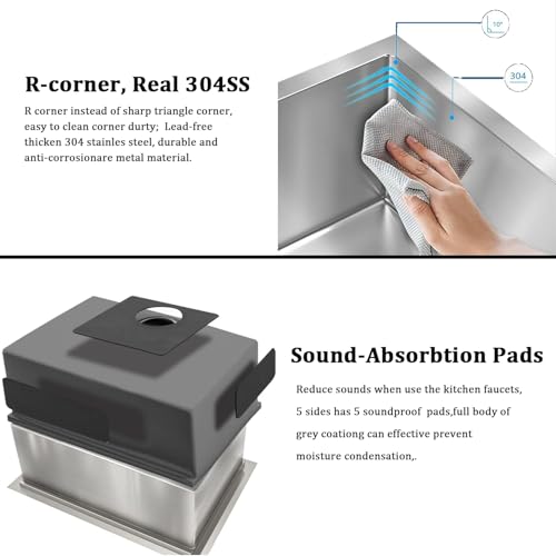 16 Gauge Stainless Steel Single Bowl Kitchen Sink With Accessories
