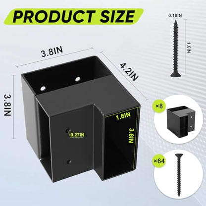 8 Pack Heavy Duty Workbench Brackets Right Angle Brace for 2x4 Wood (2x4)
