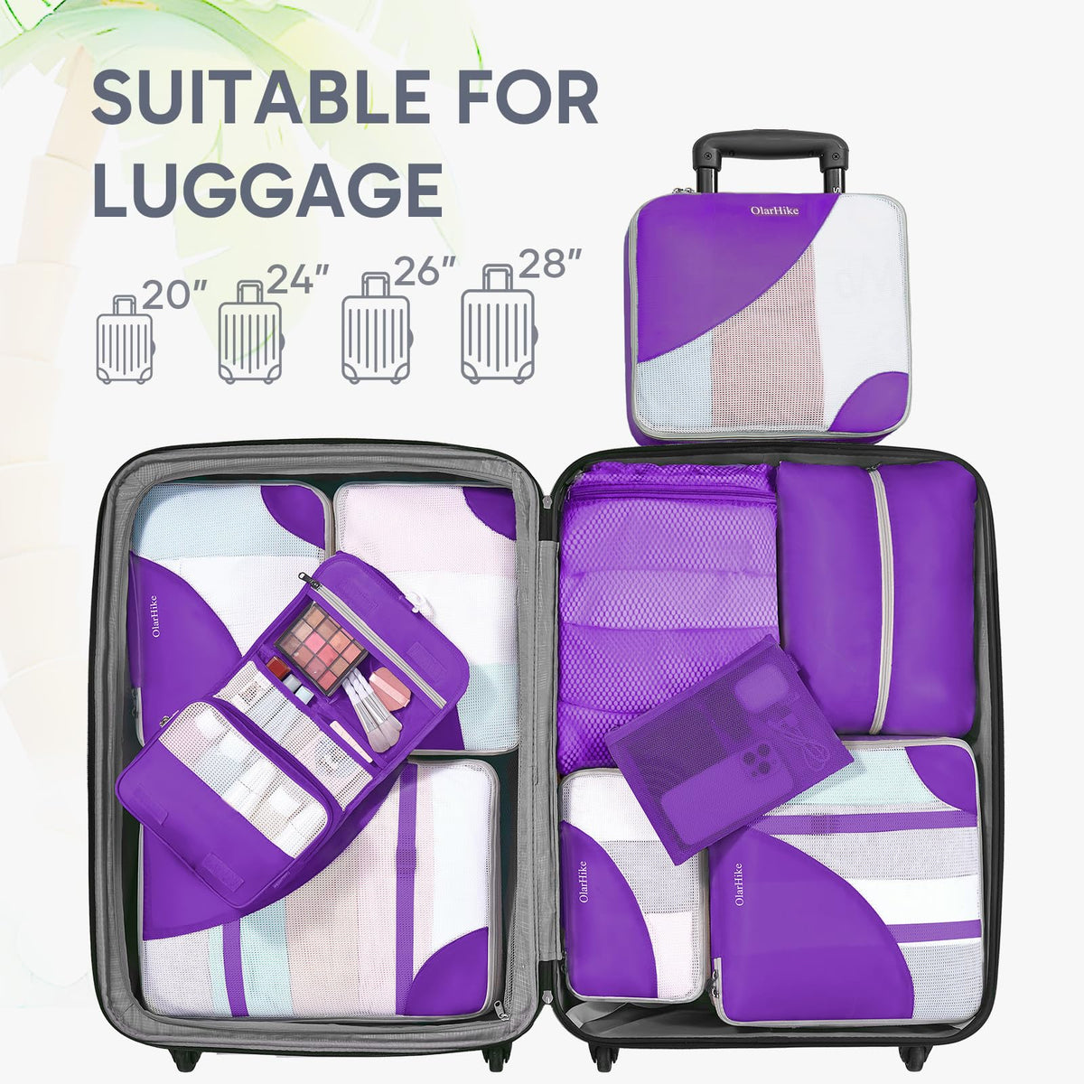 Packing Cubes for Travel (10 Purple)