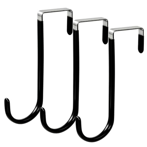 Over The Door Hooks 3 Pack Door Hanger Hooks with Rubber Liner