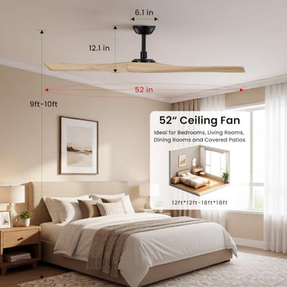 Wood Ceiling Fan with Light
