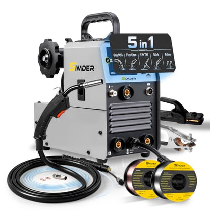 SSimder MIG Welder 110V 220V Dual Voltage MIG Welding Machine Multiprocess Welder for Home DIY