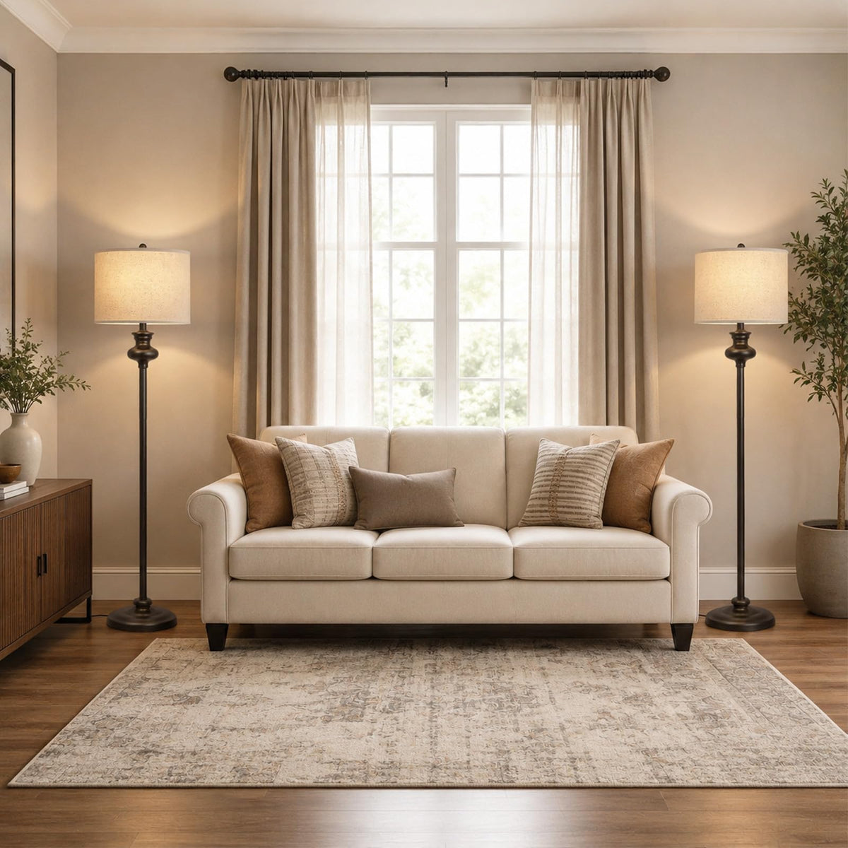 Floor Lamp Standing Lamp for Living Room (Brown Style 01)