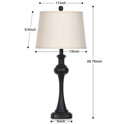 Black Table Lamps Set of 2 (Black-set of 2)