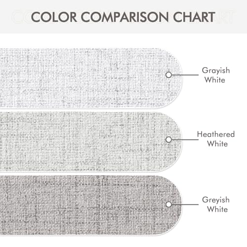 100% Blackout Linen Curtains for Bedroom 52x96 Inches Grayish White (Grayish White / 52"W x 96"L (Pack of 2))