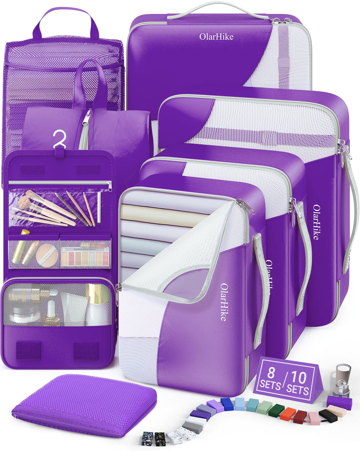 Packing Cubes for Travel (10 Purple)