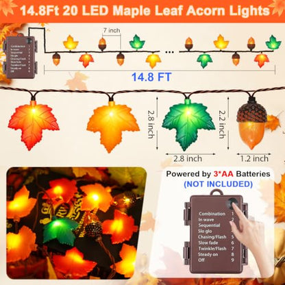 Fall String Lights LED Battery Operated Lights