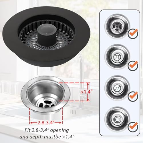 Kitchen Sink Drain Strainer (Matte Black)