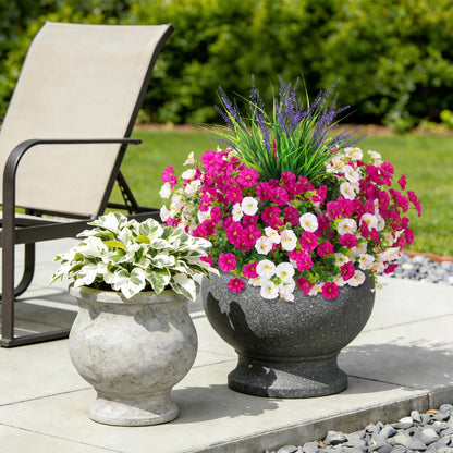 Artificial Flowers Fake Plants for Outdoors Decoration (Lightpurple White Lavender)