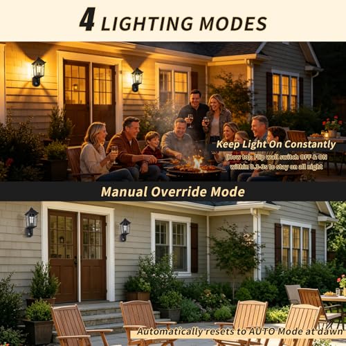 16" Motion Sensor cOutdoor Wall Light Fixtures (11-BK-MA)