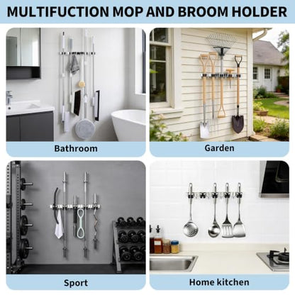 Mop and Broom Holder Wall Mount