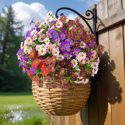 40 Bundles Artificial Daisies Flowers Fake Silk Plant for Indoor Outdoor Decor (Redpurplebrownpink)