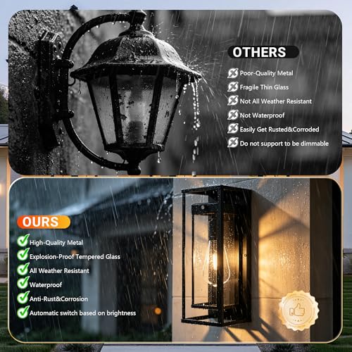 15 Inch Dawn to Dusk Sensor Outdoor Light Fixture Waterproof Porch Lights Outdoor Anti