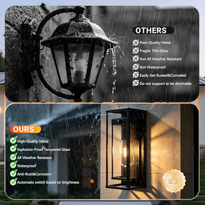 15 Inch Dawn to Dusk Sensor Outdoor Light Fixture Waterproof Porch Lights Outdoor Anti
