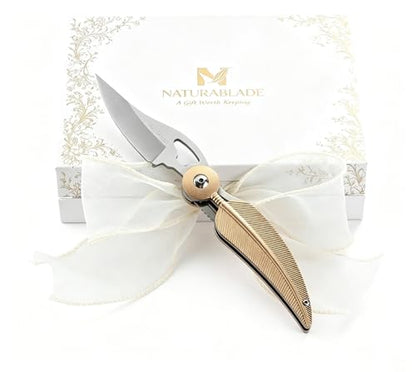 Feather Inspired Folding Pocket Knife