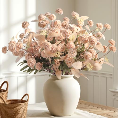 32 Pcs Beige Faux Silk Mums (Beige)