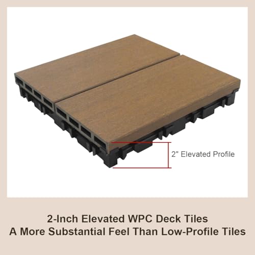9 Pcs WPC Wood Deck Tiles