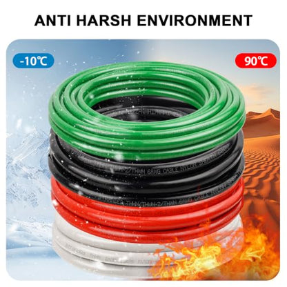 6 AWG White Black and Red with 8 AWG Green THHN Wire