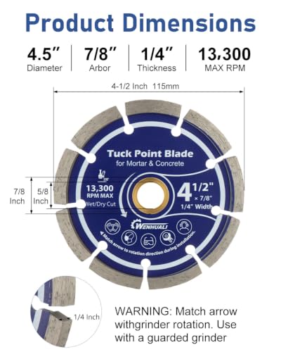 Diamond Tuck Point Blade for Concrete with 7
