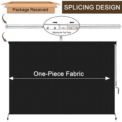 Outdoor Roller Shades for Patio (Black / 60"W x 96"H)