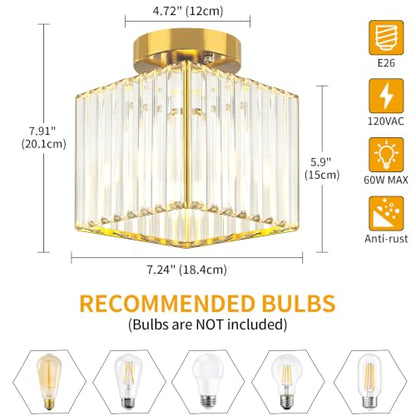 2 Pack Crystal Ceiling Light Fixtures