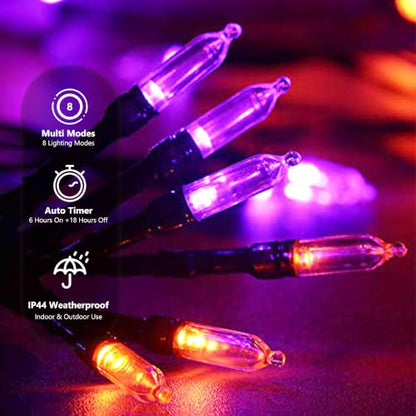 Orange Purple Halloween Lights (Orange&Purple / 2 Pack)