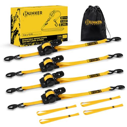Retractable Ratchet Straps 1" x 12'