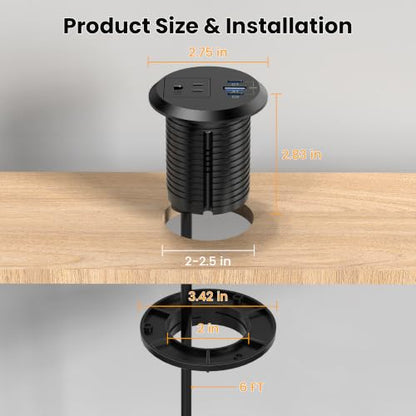 2 Inch Desk Power Grommet Outlet