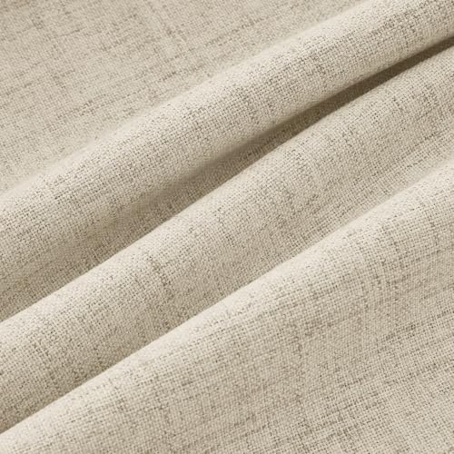 100% Blackout Linen Curtains 2 Panels Set for Bedroom Solid Luxury Decor Thermal Insulation Room Darkening Back Tab Rod Pocket Drapes for Living Room Nursery