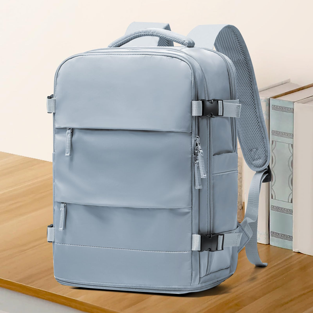 Travel Backpack For Women Men (Gray Blue / 25 liters)