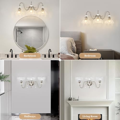 Brushed Nickel Bathroom Vanity Light (Nickel / 3-Light)